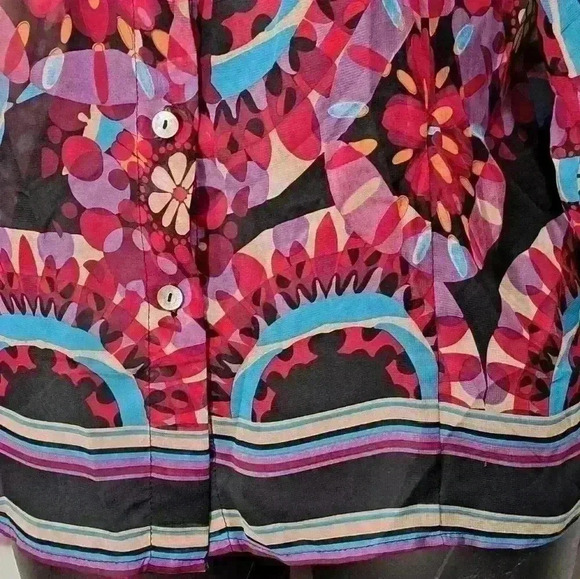 Nicola paisley button up top sz L - Picture 3 of 9